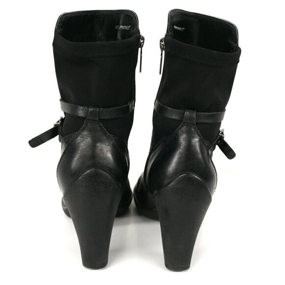 Aqua College Black Leather Sexy Heeled Ankle Boots Sz 9.5 - Picture 7 of 13